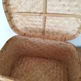 Braided wicker basket