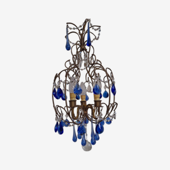 Vintage italian cage chandelier c1940