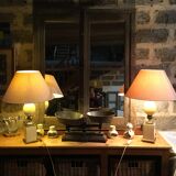 Paire de lampes oeufs style Hollywood Regency