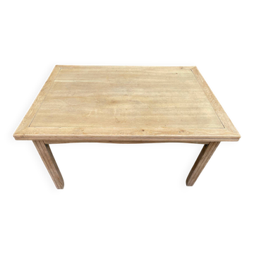 Extensible farmhouse dining table stripped in raw solid oak 1950