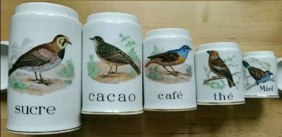 Spice pots Porcelain Birds