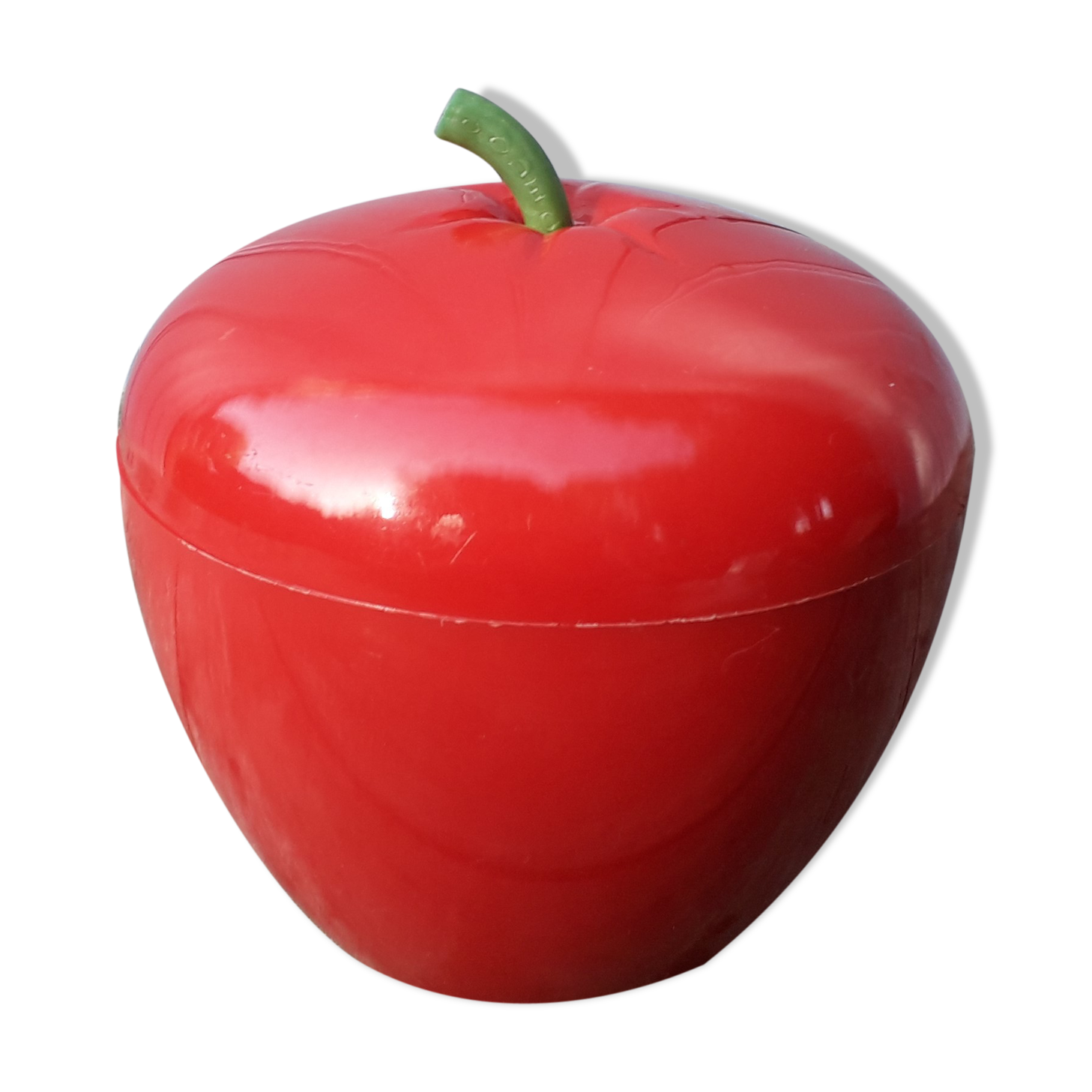 Bucket with red apple ice cream