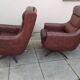 Paire de fauteuils pivotants en simili cuir, années 70