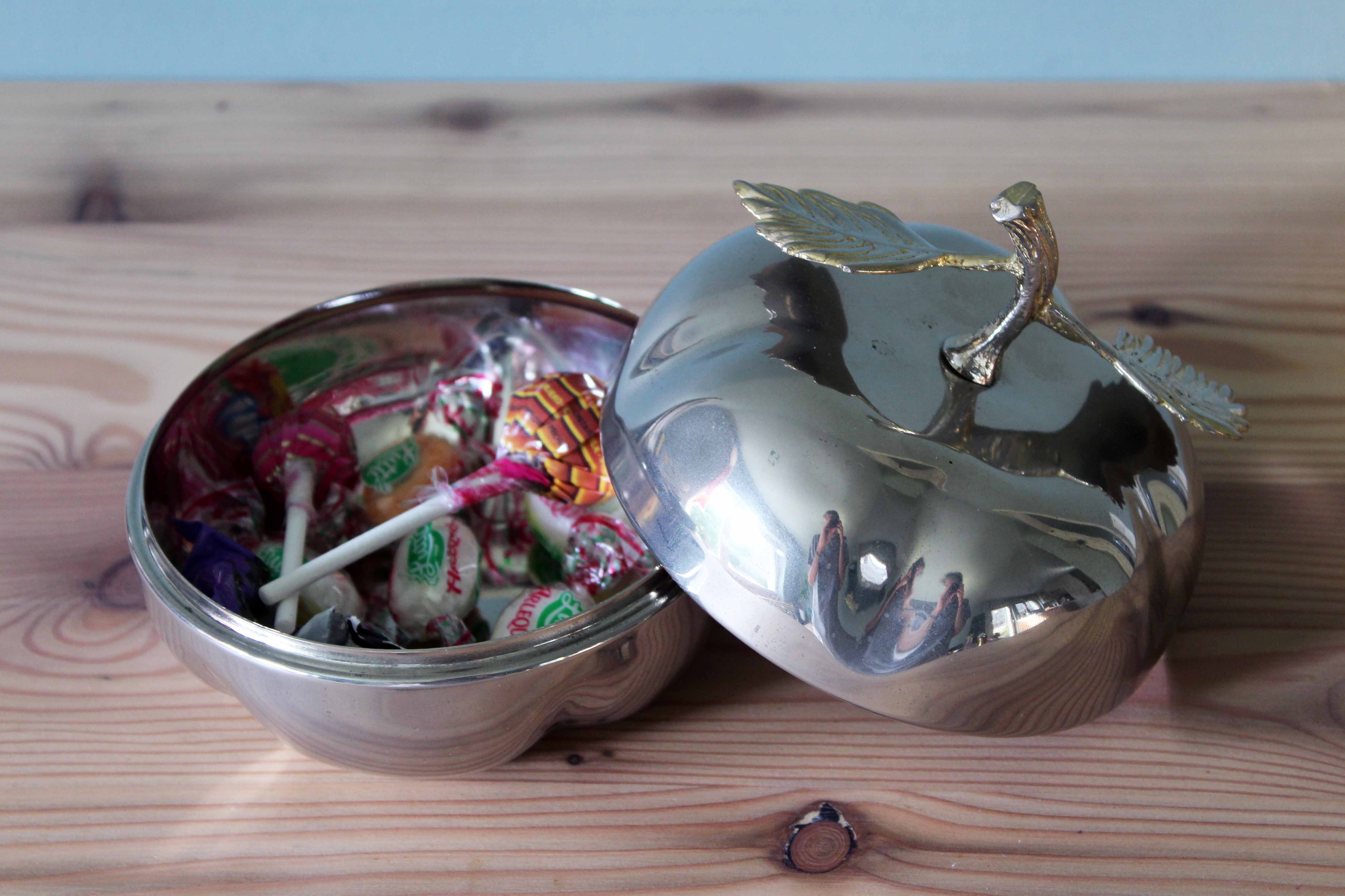 Vintage silver-plated and brass bonbonnière