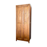 Parisian wardrobe 2 dark wood doors - 5 shelves, 1 drawer and 1 wardrobe