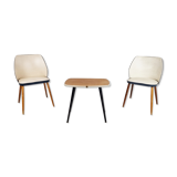 Pair of Vintage armchairs with table, 1960's Belgium