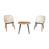 Paire de fauteuils vintage avec table Belgique des années 1960