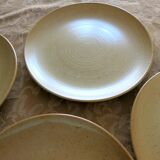6 stoneware dessert plates from "Grés Village" in very good condition