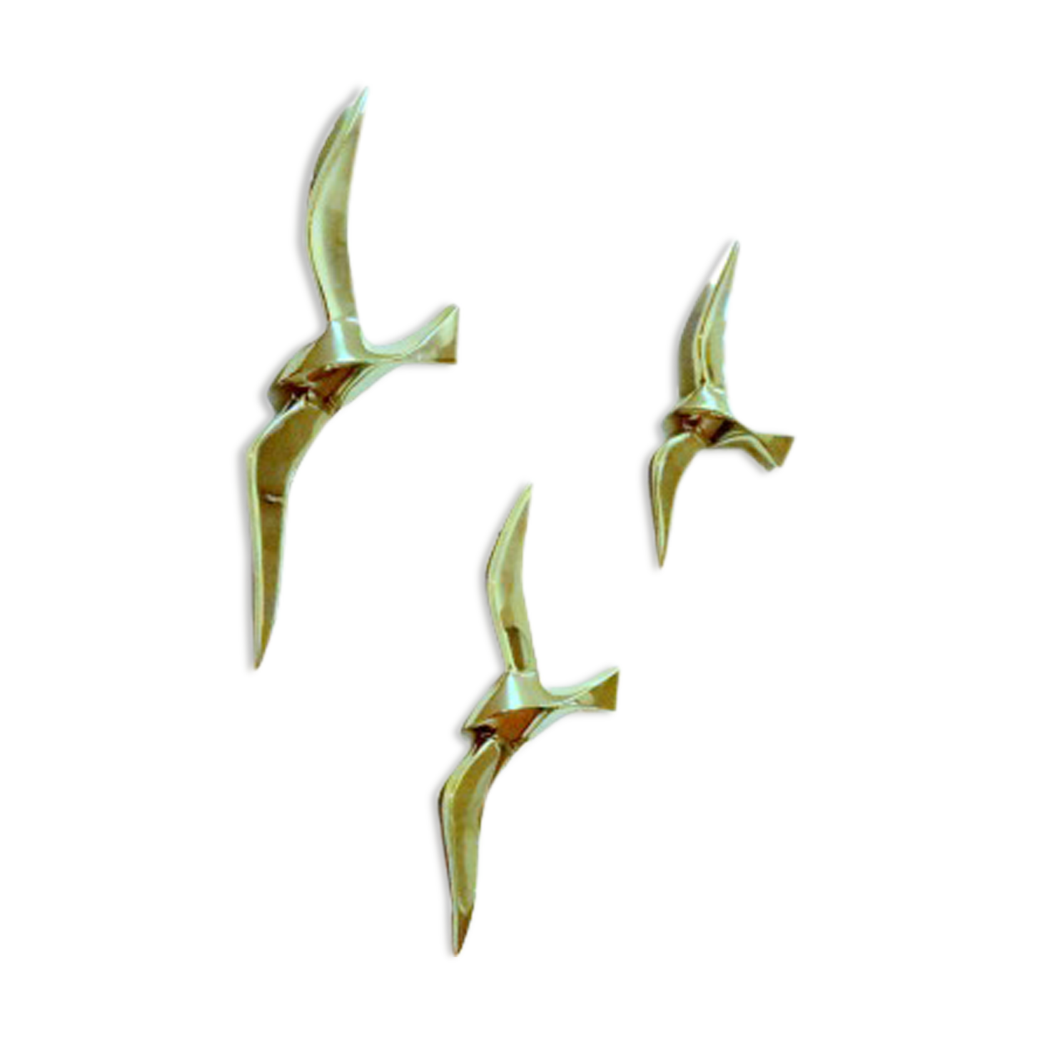 Set of 3 brass gulls birds | 15 - 20 -25 cm