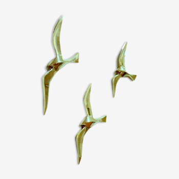 Set of 3 brass gulls birds | 15 - 20 -25 cm