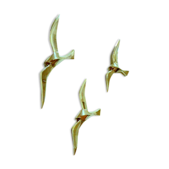 Set of 3 brass gulls birds | 15 - 20 -25 cm