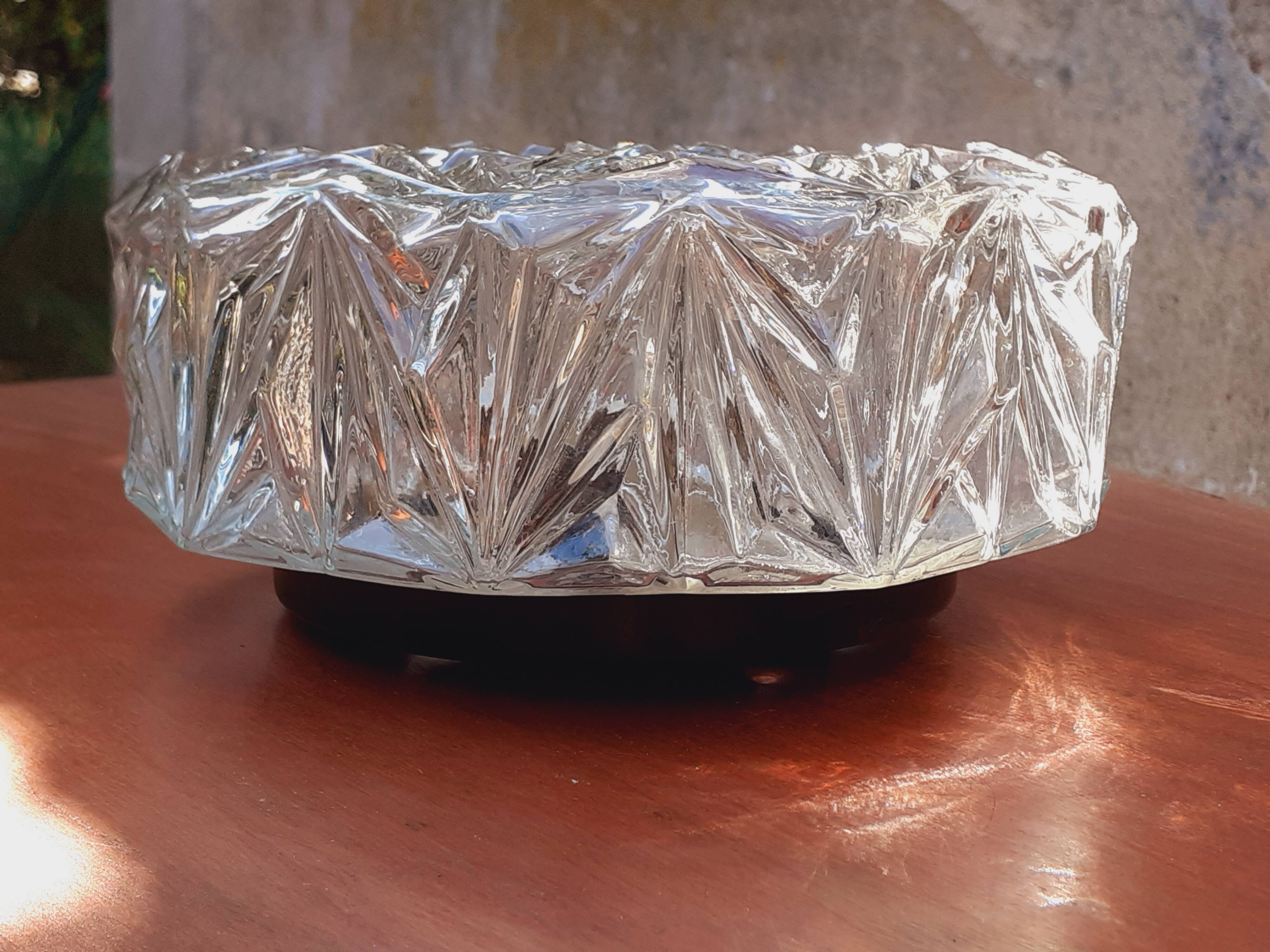 Moulded glass ceiling light from the 1960s.