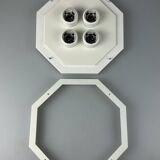 60s 70s ceiling lamp Glashütte Limburg Germany Plafoniere glass & metal