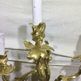 Pair of sconces Bronze 3 lights Louis XV