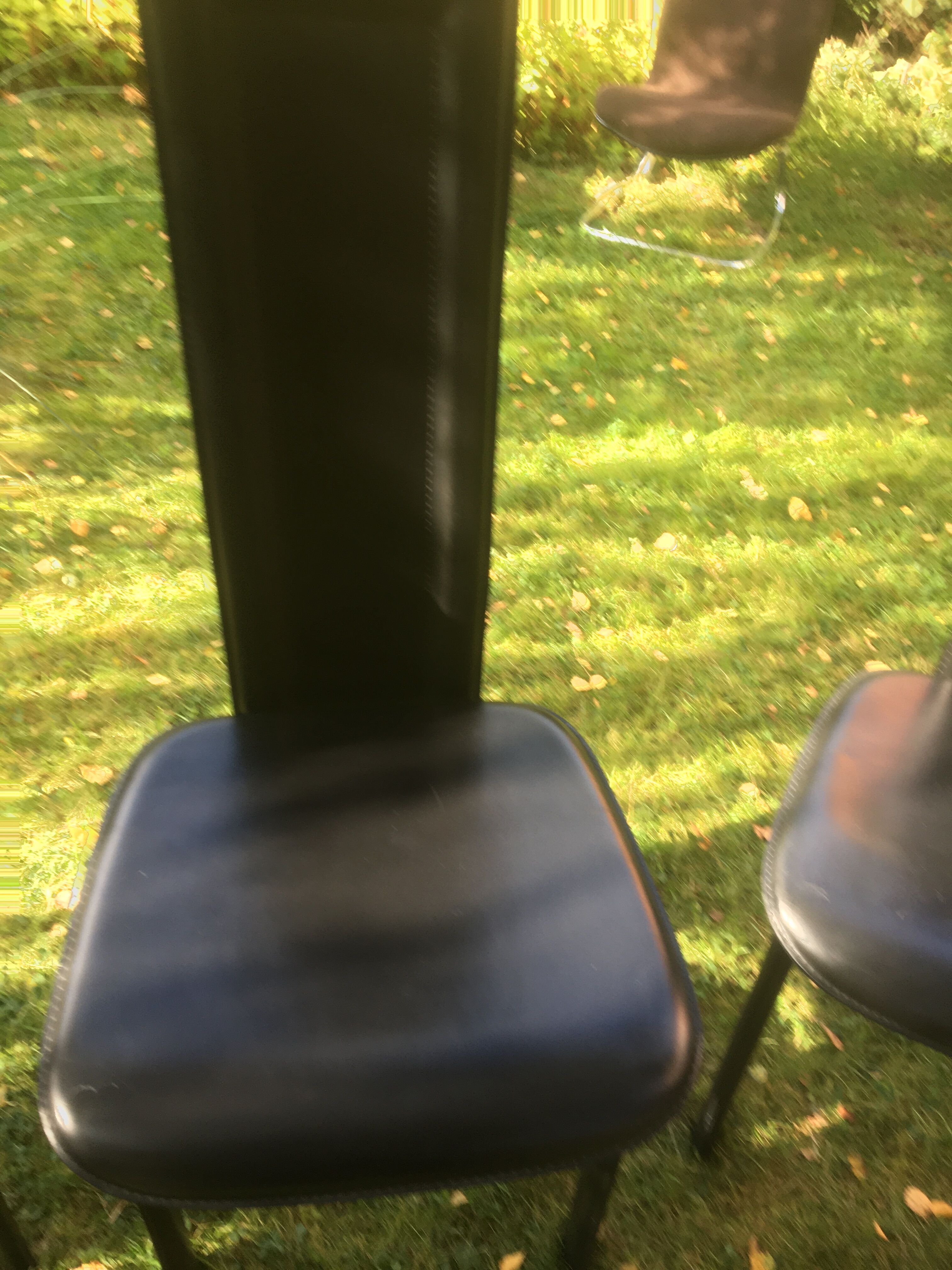 Set of 6 Chairs Arta Roset Line in Black Leather
