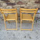 Series of 4 folding chairs in solid beech