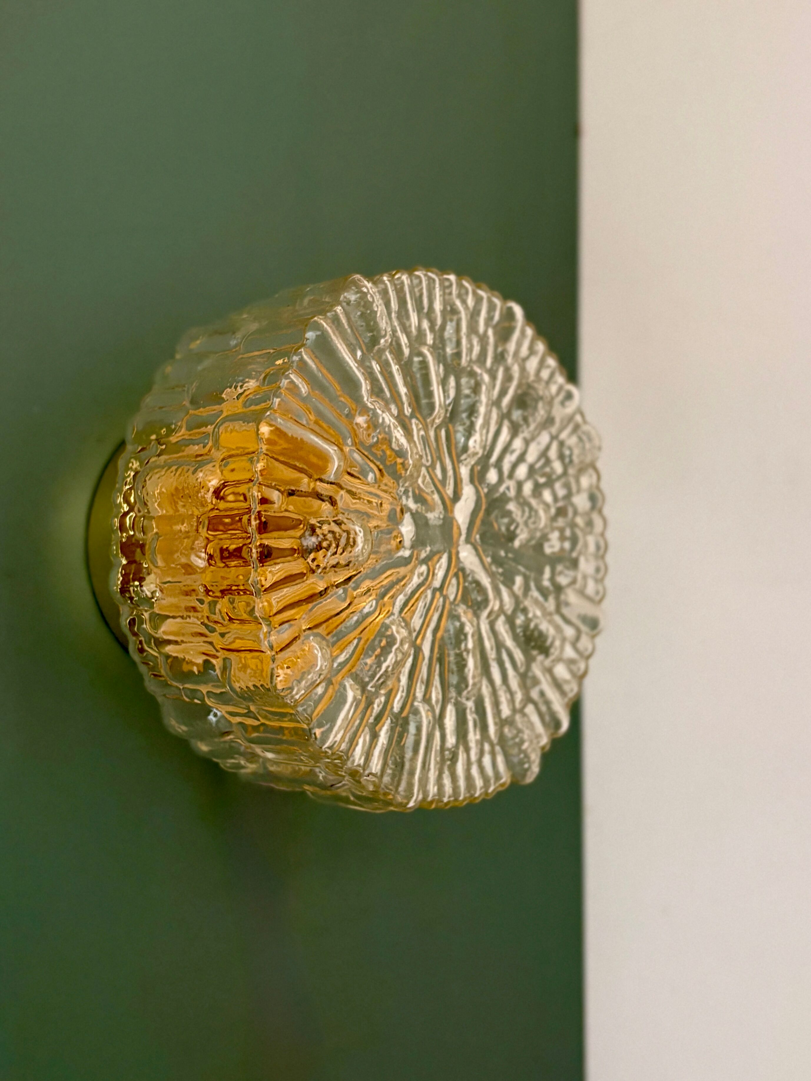 Vintage moulded glass wall or ceiling light globe