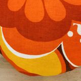 Vintage round 70's flower cushion
