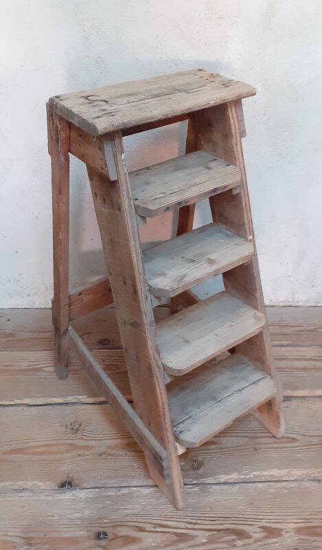 Old stepladder h89cm decorative artisan workshop