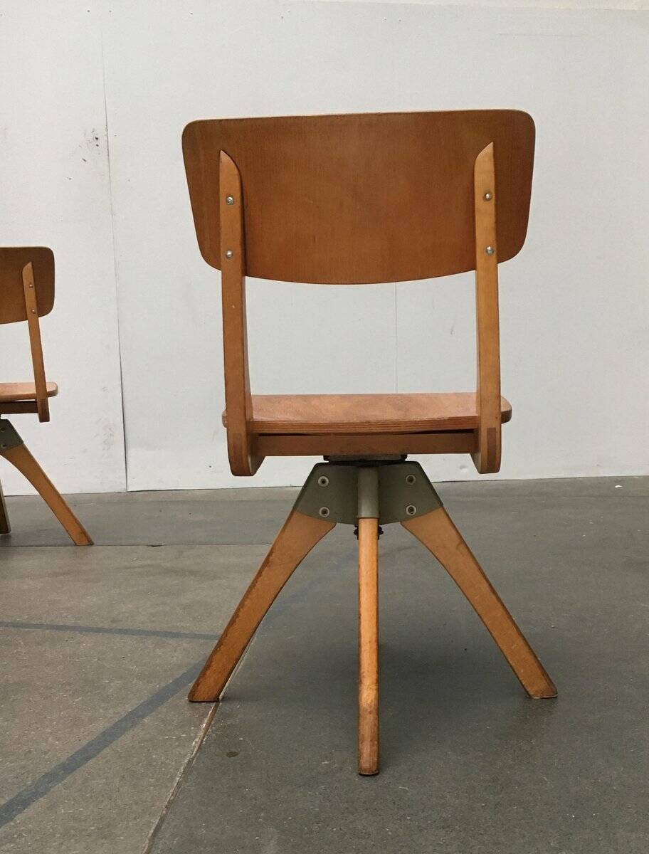 Mid-century German wooden swivel chair for children by Casala