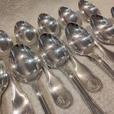 12 silver-plated soup spoons by Christofle, Vendome pattern