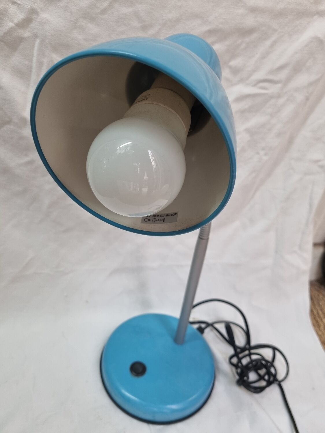 Lampe de bureau métal bleu