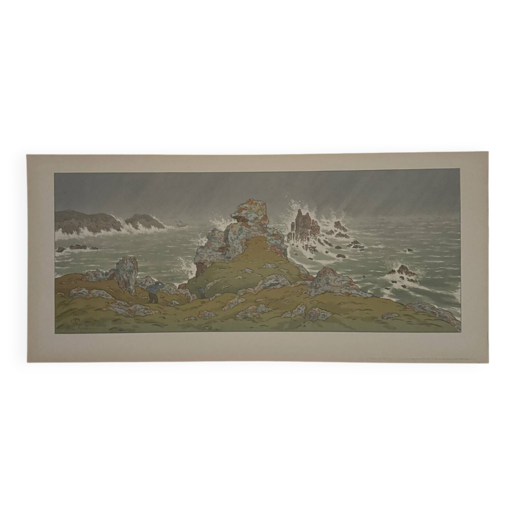 Lithograph by Henri Rivière The Magic of the Hours - The Storm