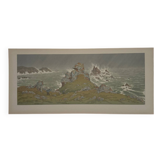 Lithograph by Henri Rivière The Magic of the Hours - The Storm