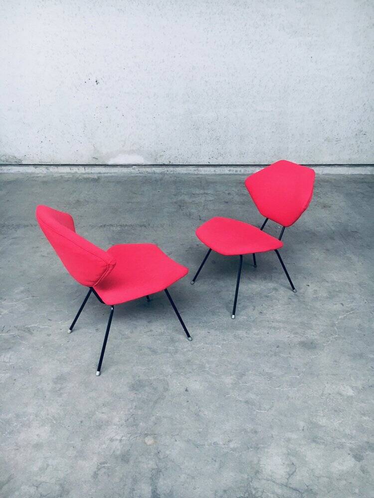 Set of Mid-Century Modern Low Side Chairs, Italy, 1950s