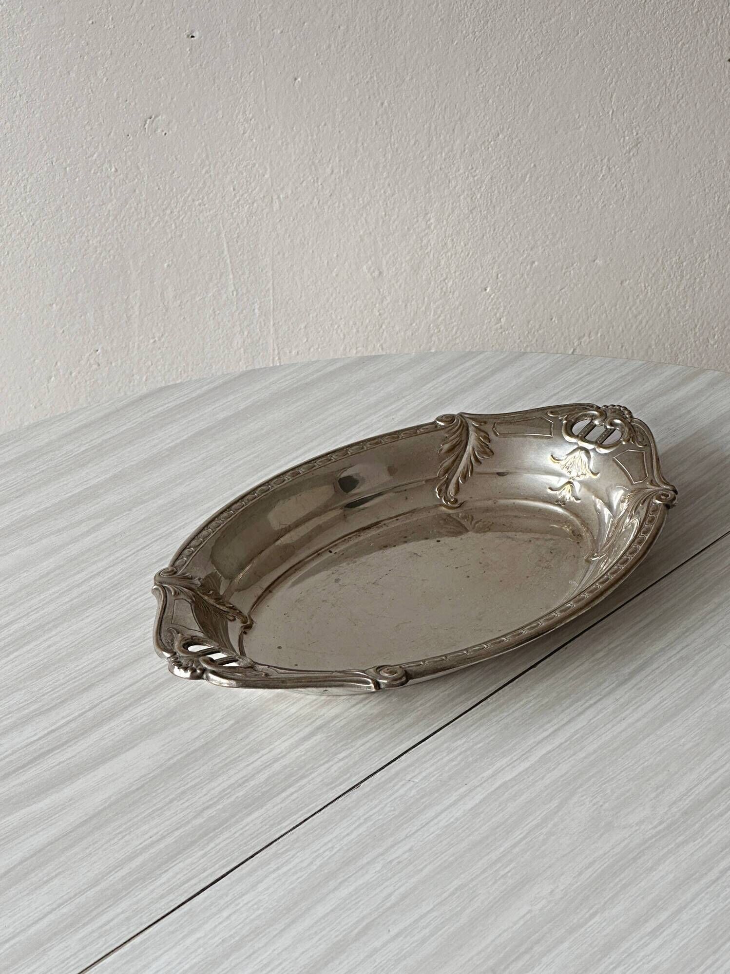 Antique silver bread basket