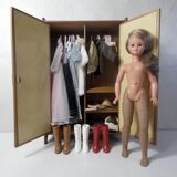 Rattan doll cabinet