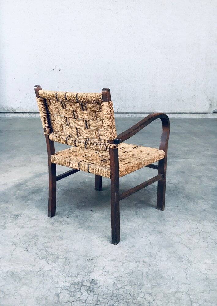 Bauhaus Style Rope Armchair by Axel Larsson, 1930s