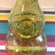 Pair Old Bottle BIOT Yellow Bullized Blown Glass - Bouchon