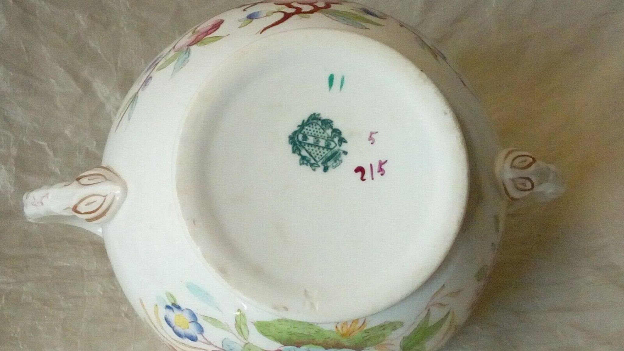 Sarreguemines earthenware sugar bowl minton decor model 5/215