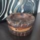 Cendrier rustique ancien en bois sculpté
