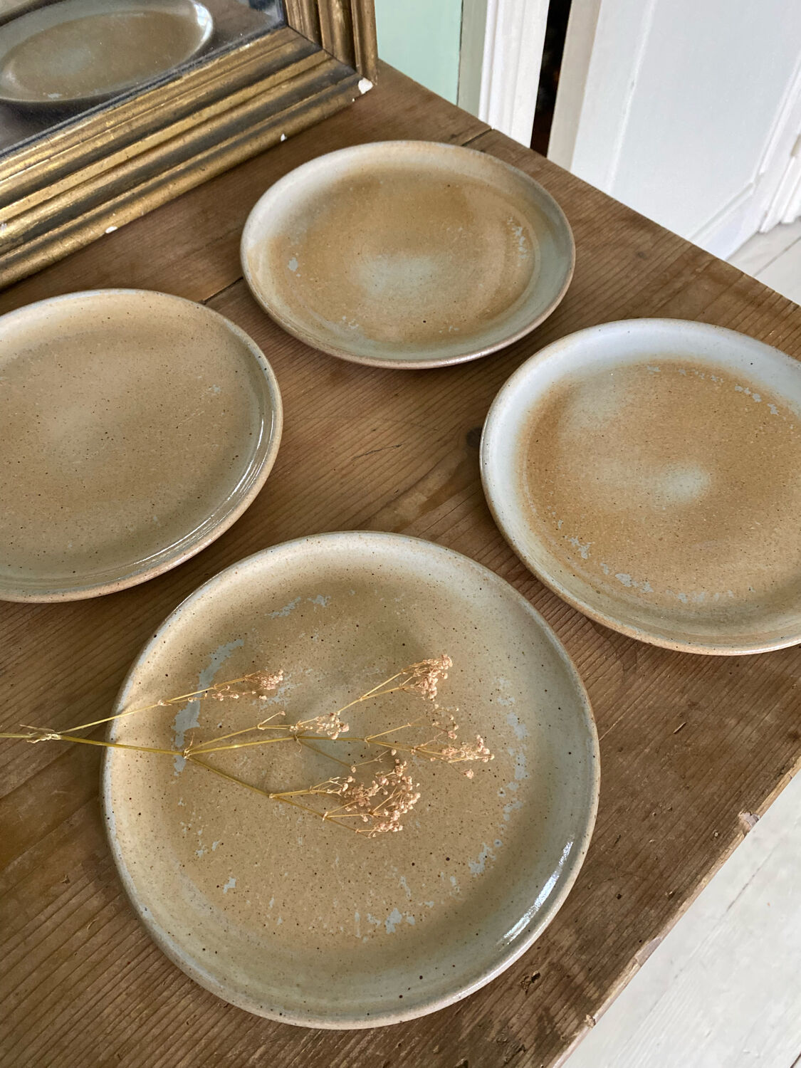 Lot de 4 assiettes Grès du marais France