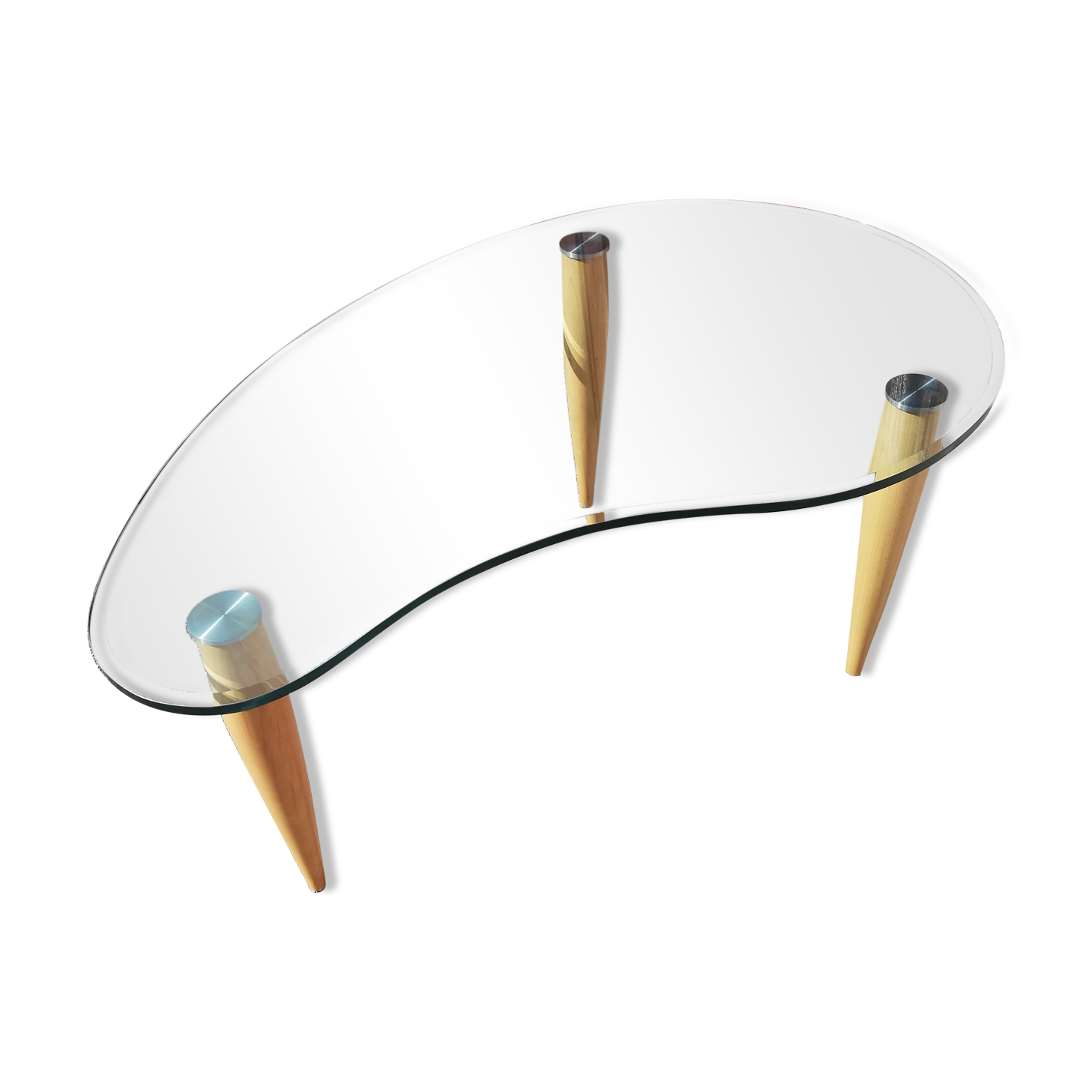 Table basse vintage bois et verre