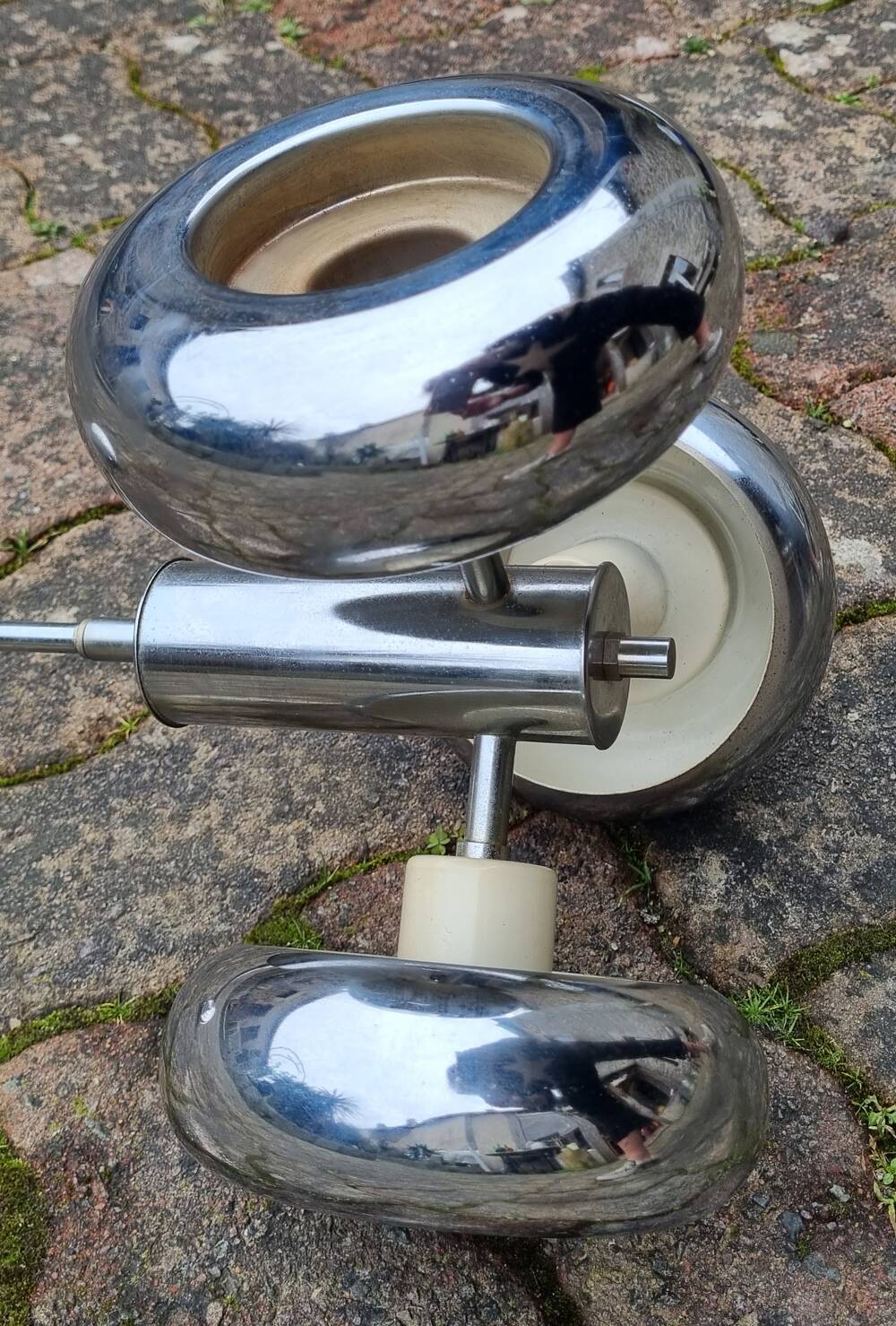 UFO pendant light, vintage, 3 globes, space age, 70s