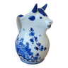 Ancien pot à lait petit pichet vache en céramique delf blue hollande peint à la main