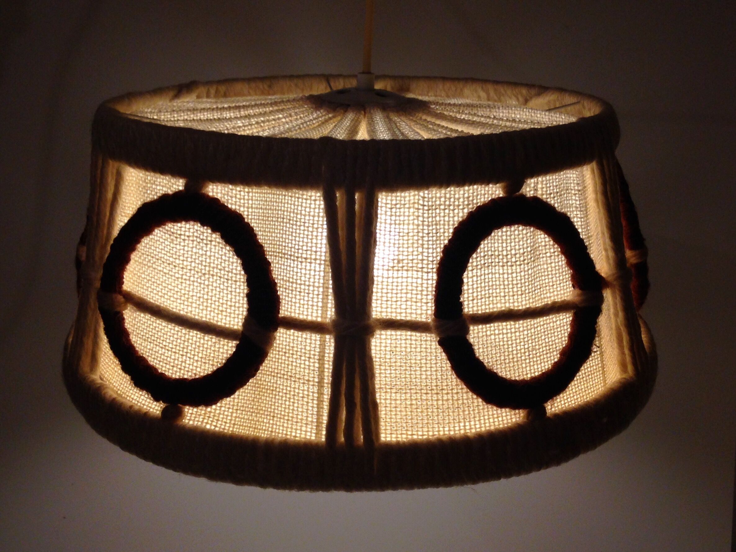 Scandinavian GDR wool en wooden hanging