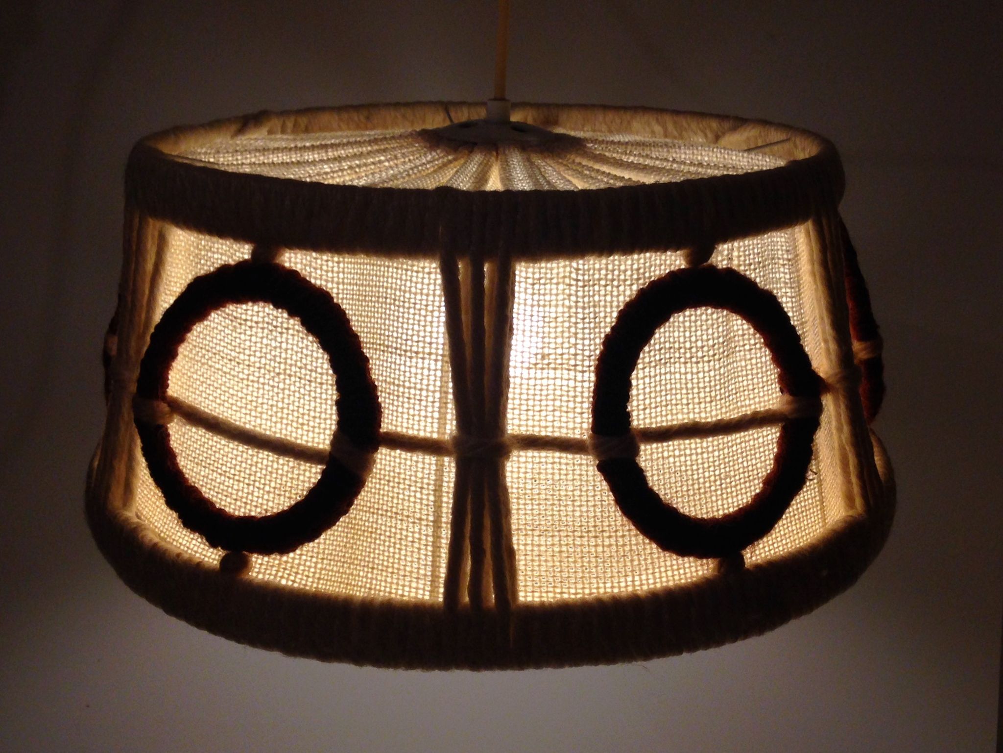 Scandinavian GDR wool en wooden hanging