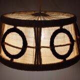 Scandinavian GDR wool en wooden hanging