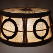 Scandinavian GDR wool en wooden hanging