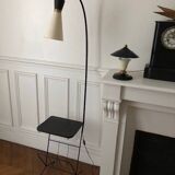 Tablet floor lamp and magazine holder with diabolo