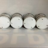 4 old metal boxes lithographed aircraft pattern