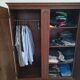 Large antique solid wood wardrobe – 195 x 182 x 55 cm