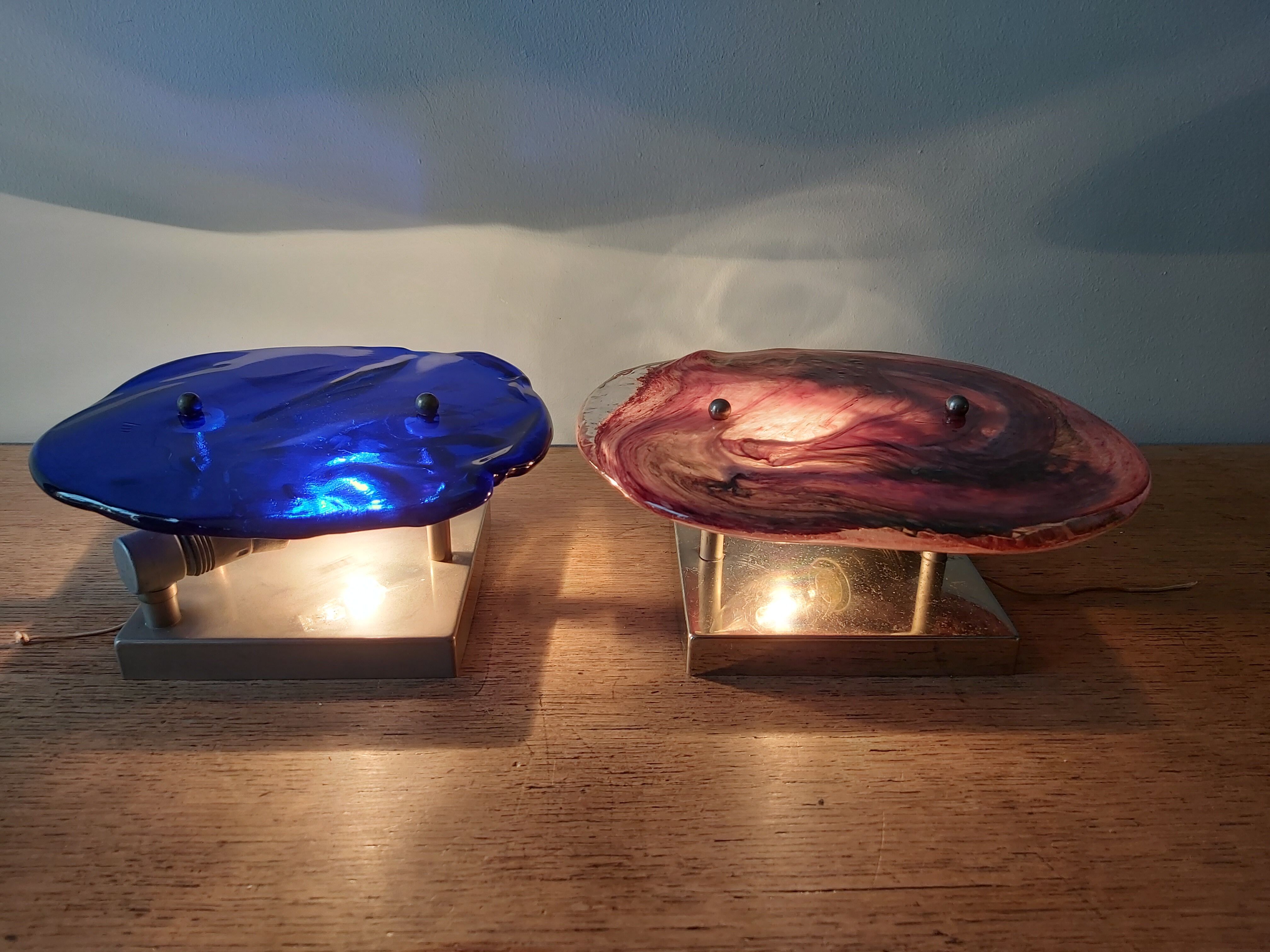 Pair of Murano glass wall lights from the 70s