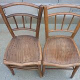 Pair of chairs bistro clear patina