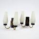 Set of 2 brass and glass wall lamps, 1950s