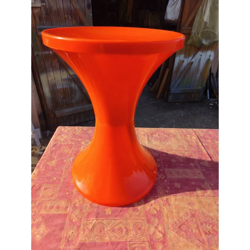 Tabouret Tam Tam vintage plastique orange